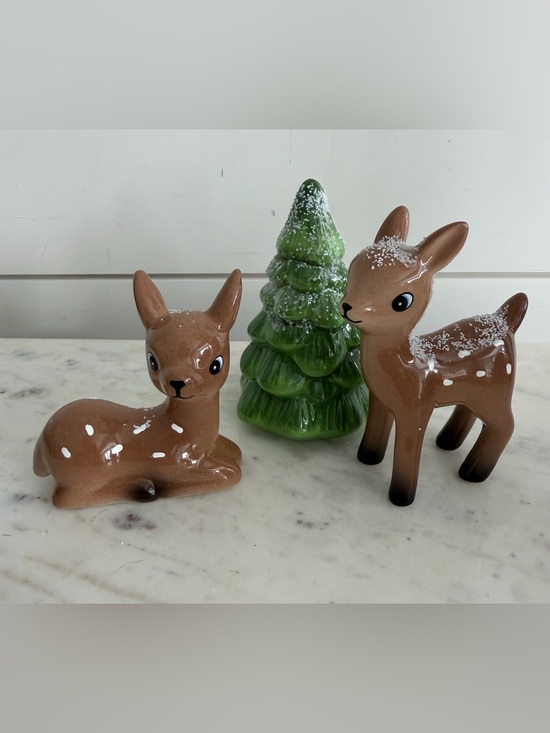 Other - Brown Deer and Tree Ceramic Christmas